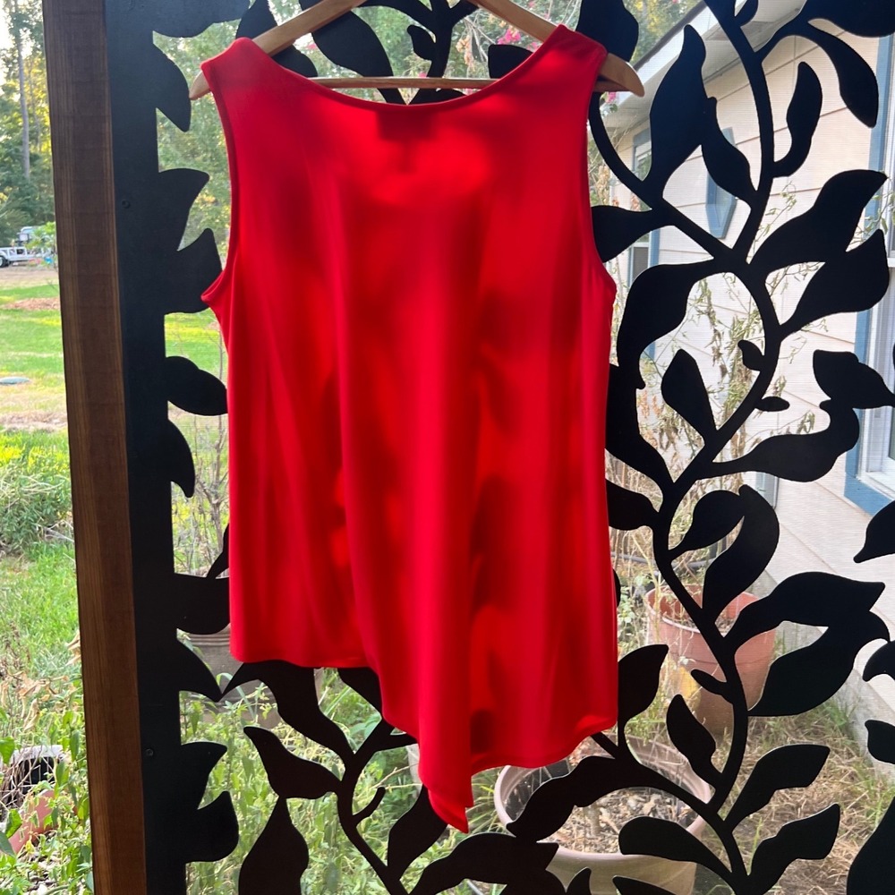Joseph Ribkoff Red Asymmetrical Drape Sleeveless Top Blouse 171125 Mens 14